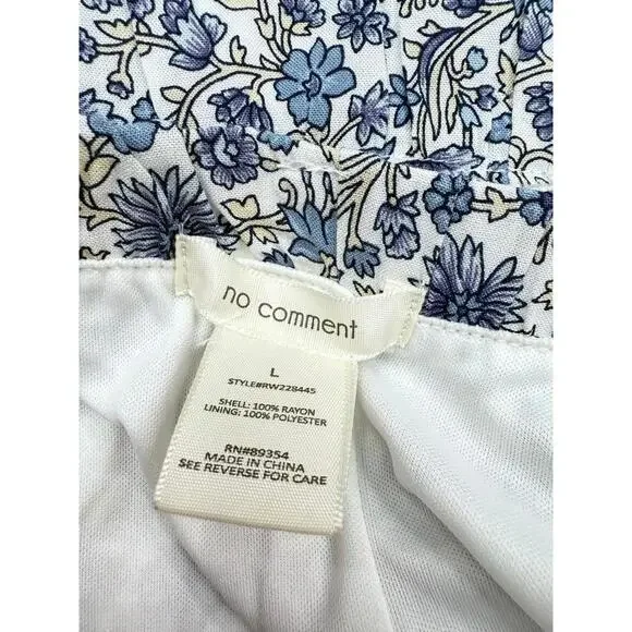 No Comment Blue Floral Tiered Maxi Skirt Elastic Waist‎ Lined RW228445 NWT L - Picture 3 of 8